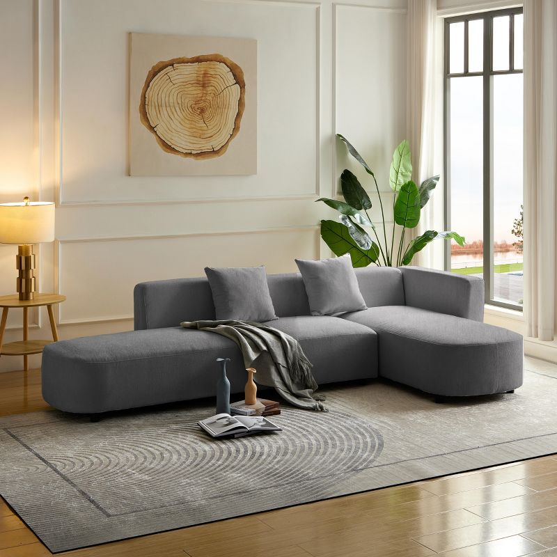 110.2" Modern Style Upholstered Curved Sofa Couch-ModernLuxe, 2 of 14