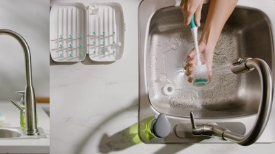 Oxo Tot On The Go Drying Rack with Bottle Brush – Bebeang Baby