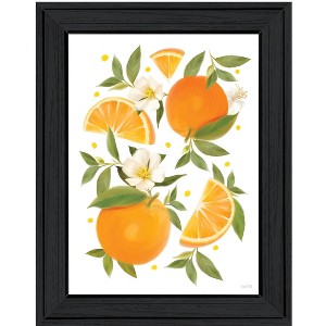 HomeRoots Citrus Orange Botanical Black Framed Print Wall Art - 1 of 4