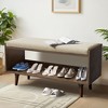 Shoe Bench, Storage Bench, Entryway Bench with Cushion, Shoe Shelf with Seat, Space-Saving, Modern Style, for Living Room, Bedroom, Hallway - 3 of 4