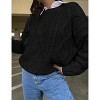 Long Sleeve Solid Sweater For Women Crew Neck Vintage Pullover Knit Sweater Tops - 4 of 4