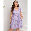 Women's Plus Size Flutter Sleeve Babydoll Dress - Playful Hem Contrast Detail for Casual & Date Night Outfits Dress - 4 of 4