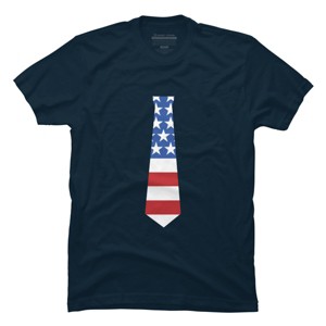 Men's Design By Humans Fourth Of July Simple American Flag Tie By FreshDressedTees T-Shirt - 1 of 2