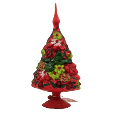 Morawski 10.0" Christmas Floral Table Topper Tabletop Decoration Poinsettia  -  Decorative Figurines