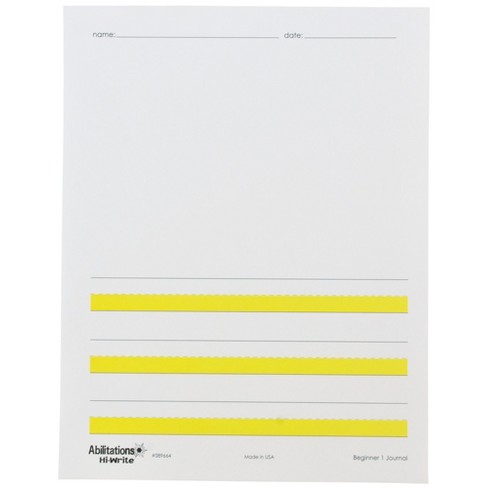 Abilitations Hi-write Beginner Journal Paper, Level 1, 8-1/2 X 11 Inches,  100 Sheets : Target