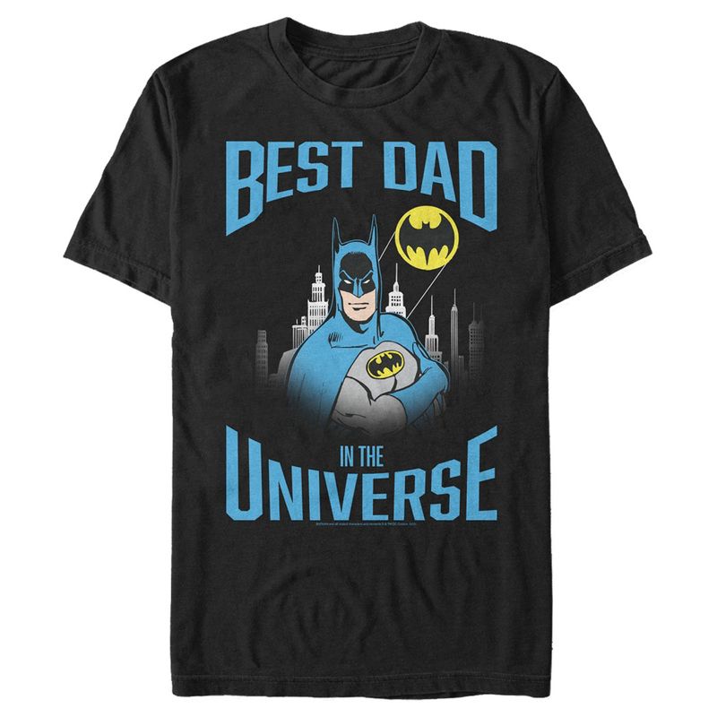 Men's Batman Best Dad in the Universe  T-Shirt - Black - 2X Big Tall, 1 of 3