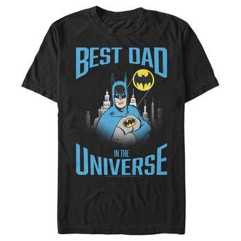 Men's Batman Best Dad in the Universe  T-Shirt - Black - 2X Big Tall