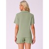 INSPIRE CHIC Women's Button Up Cotton Soft Short Sleeve Sleepwear with Shorts Pajamas Set - 3 of 4