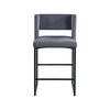 Meridian Furniture,Caleb Grey Velvet Counter Stool, Set of 2 - 4 of 4