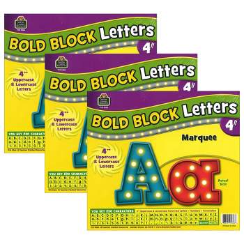 Teacher Created Resources® Marquee Bold Block 4" Letters Combo Pack, 230 Pieces Per Pack, 3 Packs