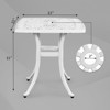 VisioGear Patio End Tables, Outdoor Square Table, End Table Side Table for Paio Backyard Pool, Outdoor Bar Table, White, 53.5"*53.5"*53" - 3 of 4
