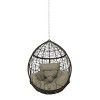 Maggift Patio Accent Chairs, No Stand Hanging Basket Chair, Outdoor Rattan Hammock with Cushion for Lawns and Gardens, Brown, 37"*24.75"*46" - 2 of 4