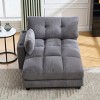 Oversized Corduroy Chaise Lounge Chair Sleeper Sofa Bed with Adjustable Backrest, USB Port & Cup Holder for Bedroom Living Room-3irtyhousy - 2 of 4