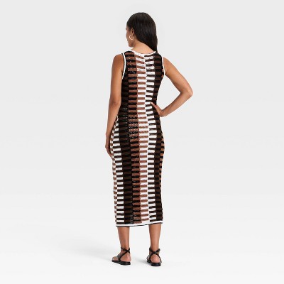 Женские платья Universal Thread Women's Maxi Sweater Dress - Universal Thread™ Brown Striped S — фото 2