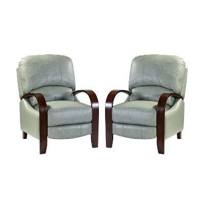 Set of 2 Alexandra Genuine Leather Manual Recliner| ART OF LIVING DESIGNS
