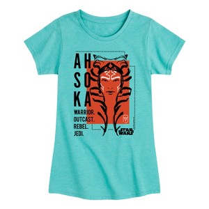 Girls' - Star Wars - Ahsoka Collage Fitted Short Sleeve Graphic T-Shirt - 1 of 4