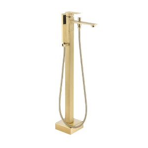 CASAINC 1-Handle Floor Mount Freestanding Tub Faucet with Handheld Shower in Brushed Gold - 1 of 1