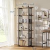 Acekool 6-Tier Wooden Bookshelf, 71" Industrial Tall Book Shelf with Metal Frame, Large Storage Rack for Living Room, Bedroom, Office, Rustic Brown - 2 of 4