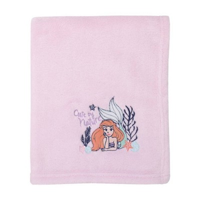 Disney The Little Mermaid Ariel Cute By Nature Super Soft Baby Blanket - Pink and Coral