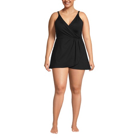 Lands' End Women's Upf 50 Tummy Control Surplice Swim Dress : Target