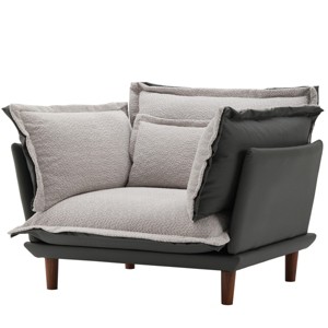 Oversized Chenille Armchair with Dual-Sided Cushions & Feather Filling, 43.5 in Wide Lounge Chair for Living Room or Bedroom-Cuddlewood - 1 of 4