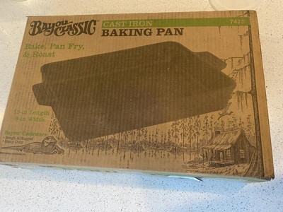 Bayou Classic 13 in. x 9 in. Pre-seasoned Cast Iron Rectangular Baking Pan  7473 - The Home Depot