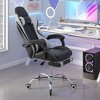 VECELO Reclining Gaming Chair, Faux Leather Adjustable Height Ergonomic Gaming Chair with Footrest & Lumbar Support, Black - 4 of 4