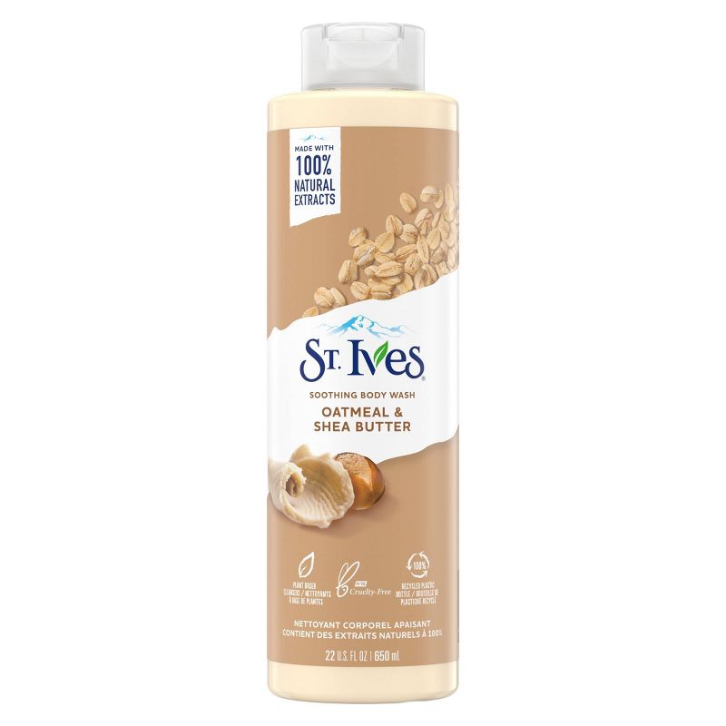 St. Ives Oatmeal &#38; Shea Butter Plant-Based Natural Body Wash Soap - 22 fl oz, 1 of 19