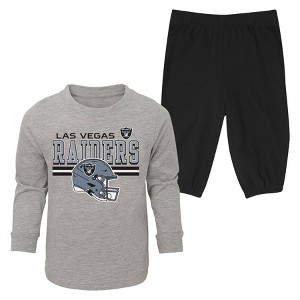 NFL Las Vegas Raiders Boys' 2pk Pant and Long Sleeve T-Shirt Set - 1 of 3
