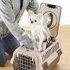 Richell: Double Door Carrier: Small Brown - Pet Transporter, Small Cats & Dogs Up to 11lbs, Attach to Car Seat Belts, Clear Top Door, Front Entry Gate - image 2 of 4