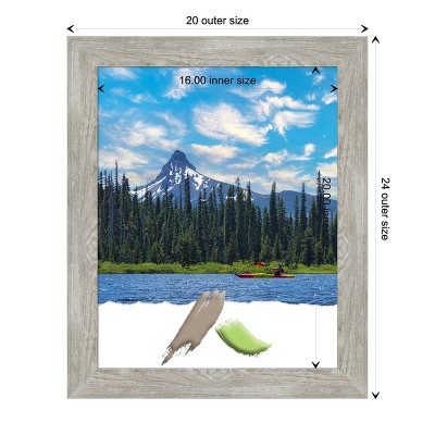 Dove Greywash Narrow Rustic Wood Wall Frame