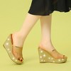 Allegra K Women's Glitter Platform Slip on Wedge Slide Sandals - 2 of 4
