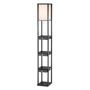 72" Murray Three Drawer Shelf Lamp Black - Adesso: Modern Wood Design, ETL Listed, Electric Powered - 1 of 3