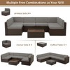 Rbied 7-Piece Wicker Outdoor Sofa Sectional Set Conversation Sets with Cushions - 3 of 4