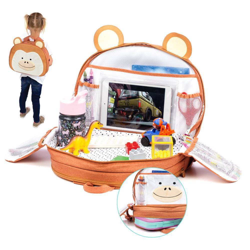 Photos - Baby Carrier Lulyboo 10.5" Toddler Travel Activity Tray and Backpack - Monkey 