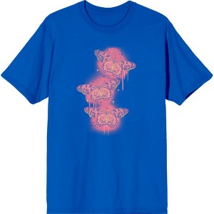 Spray Paint Butterfly Adult Crew Neck Short Sleeve Tee - 1 of 2