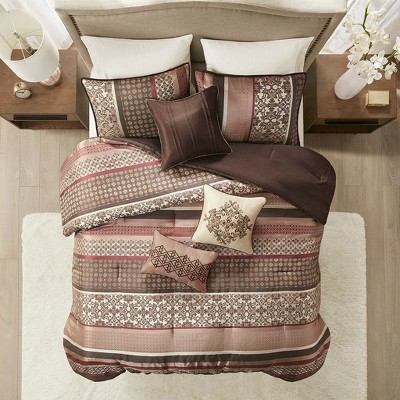 GDFStudio Kazu Transitional 7 Piece Comforter Bedding Set, Red, Queen — фото 5