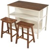 ChicFurnit Dining Sets Kitchen Island Set with Shelves and Stools for Kitchen Dining Room, Walnut, 37.01"*10.04"*6.69" - 2 of 4