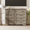 Farmhouse 9-Drawer Dresser for Bedroom- Vintage Rustic Wood Chest for Clothes & Essentials, Versatile Organizer for Bedroom, Living Room & Hallway - 4 of 4