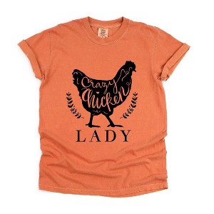 Simply Sage Market Women's Crazy Chicken Lady Short Sleeve Garment Dyed Tee - 1 of 4