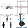 HOMDOX 5-Tier Wire Shelving 13.78"D x 23.23"W x 72.05"H Adjustable Metal Storage with Wheels & Hooks for Kitchen Bathroom Laundry,Silver - 4 of 4