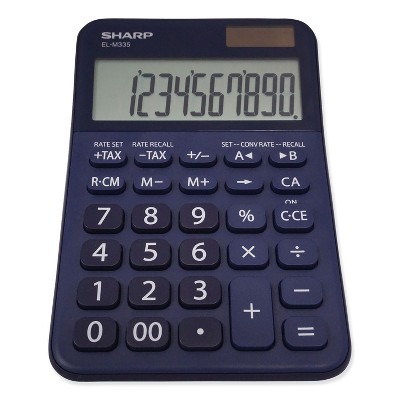 Sharp ELM335BBL Desktop Calculator 10-Digit LCD Blue