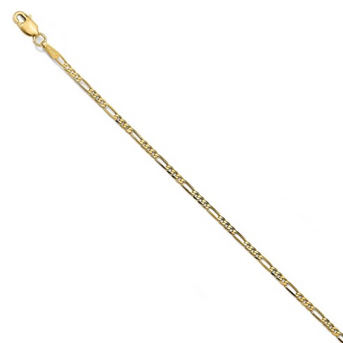 Black Bow Jewelry 14k Yellow Gold 1.8mm Flat Figaro Chain Anklet - image 1 of 4