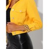 Allegra K Women's Solid Cropped Button-Down Plaid Cuffs Jean Jacket with Pockets - 4 of 4