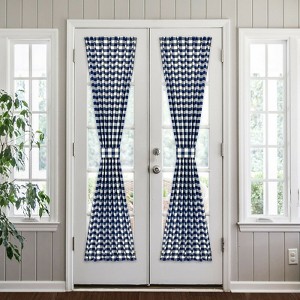 Kate Aurora Plaid Country Farmhouse French Door Curtain Panel With Matching Tieback - 1 of 4