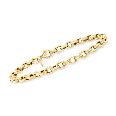 Ross-Simons Italian 4mm 14kt Yellow Gold Oval Rolo-Link Bracelet Size 7