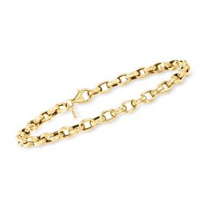 Ross-Simons Italian 4mm 14kt Yellow Gold Oval Rolo-Link Bracelet Size 7 - 1 of 2
