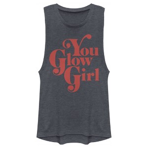 Juniors Womens Lost Gods You Glow Girl Festival Muscle Tee - 1 of 4