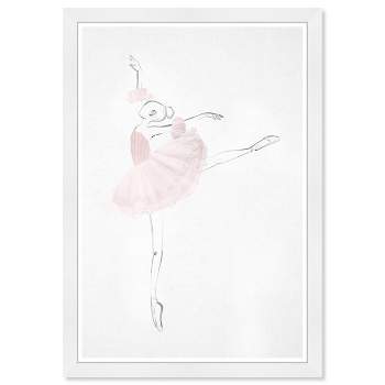 16" x 24" Ballerina II Music and Dance Framed Wall Art Pink - Olivia's Easel