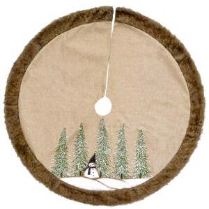 48" Snowman and Pines Tree Skirt - National Tree Company - 1 of 4